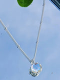 Collana in Argento S925 con Ciondolo in Opale, Ipoallergenica. nickel free