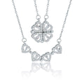 collana in argento 925 quadrifoglio e cuore