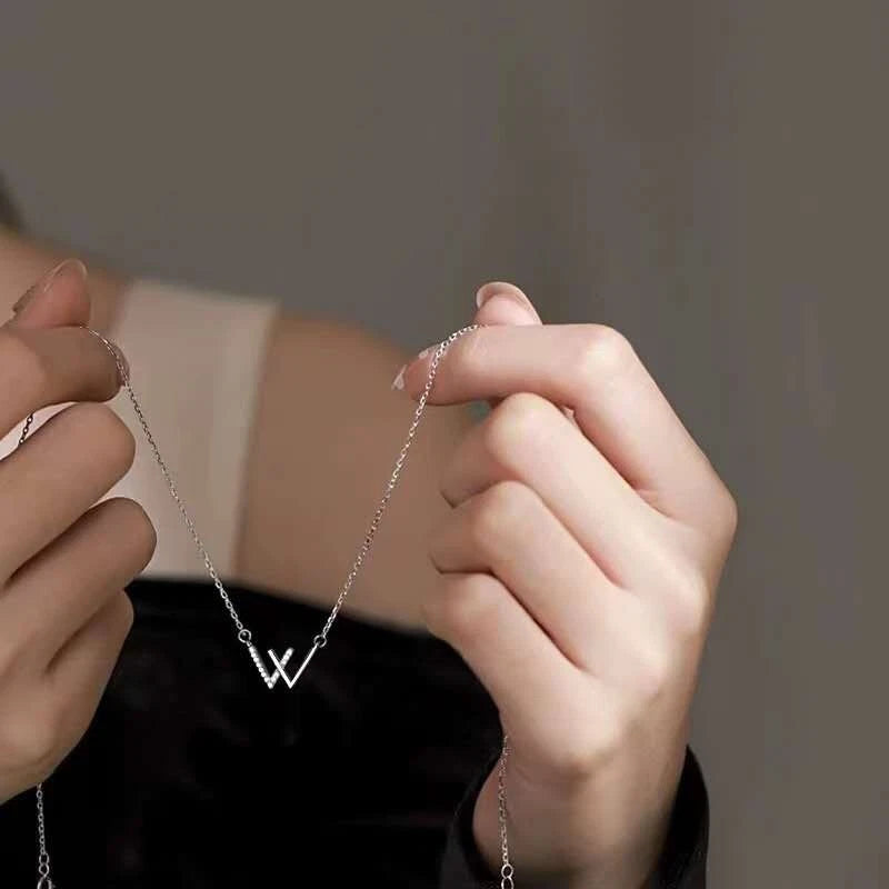 collana in argento S925 forma W