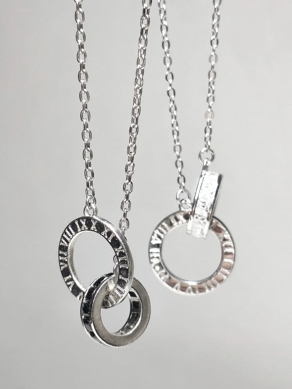 collane in argento 925 per coppie con numeri romani