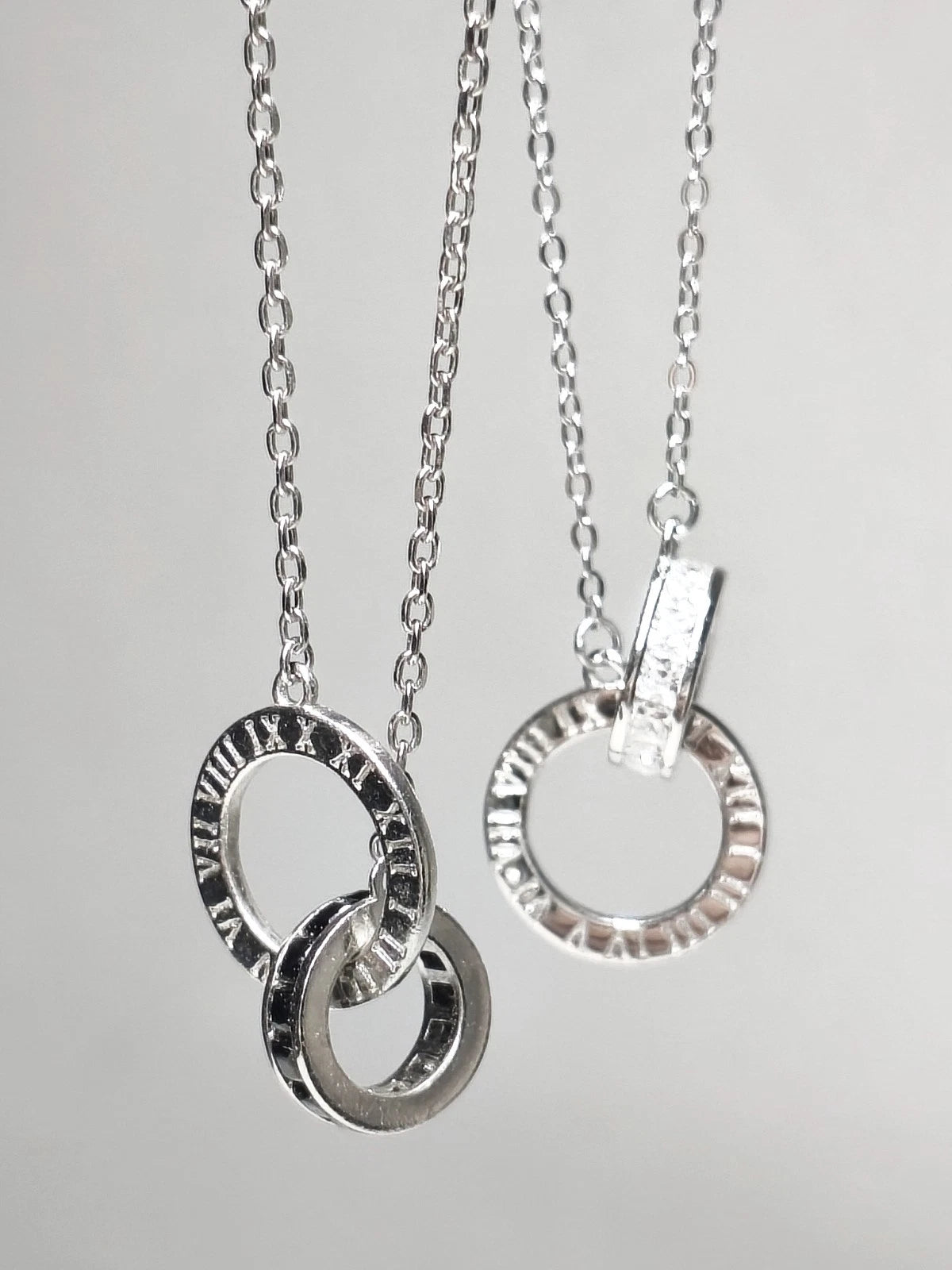 collane in argento 925 per coppie con numeri romani