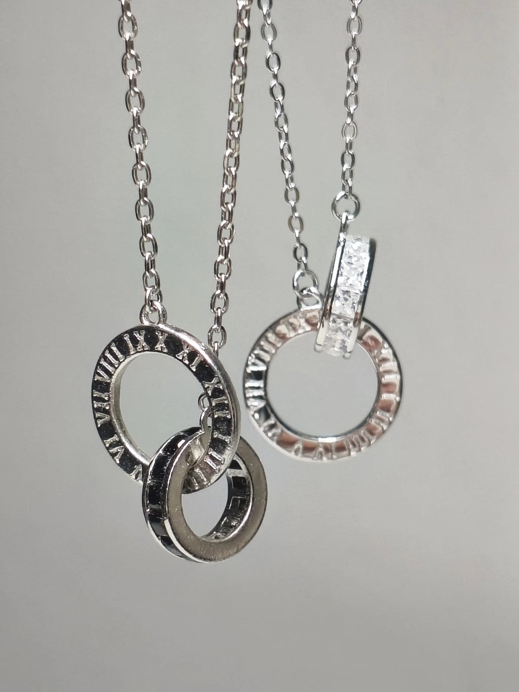 collane in argento 925 per coppie con numeri romani