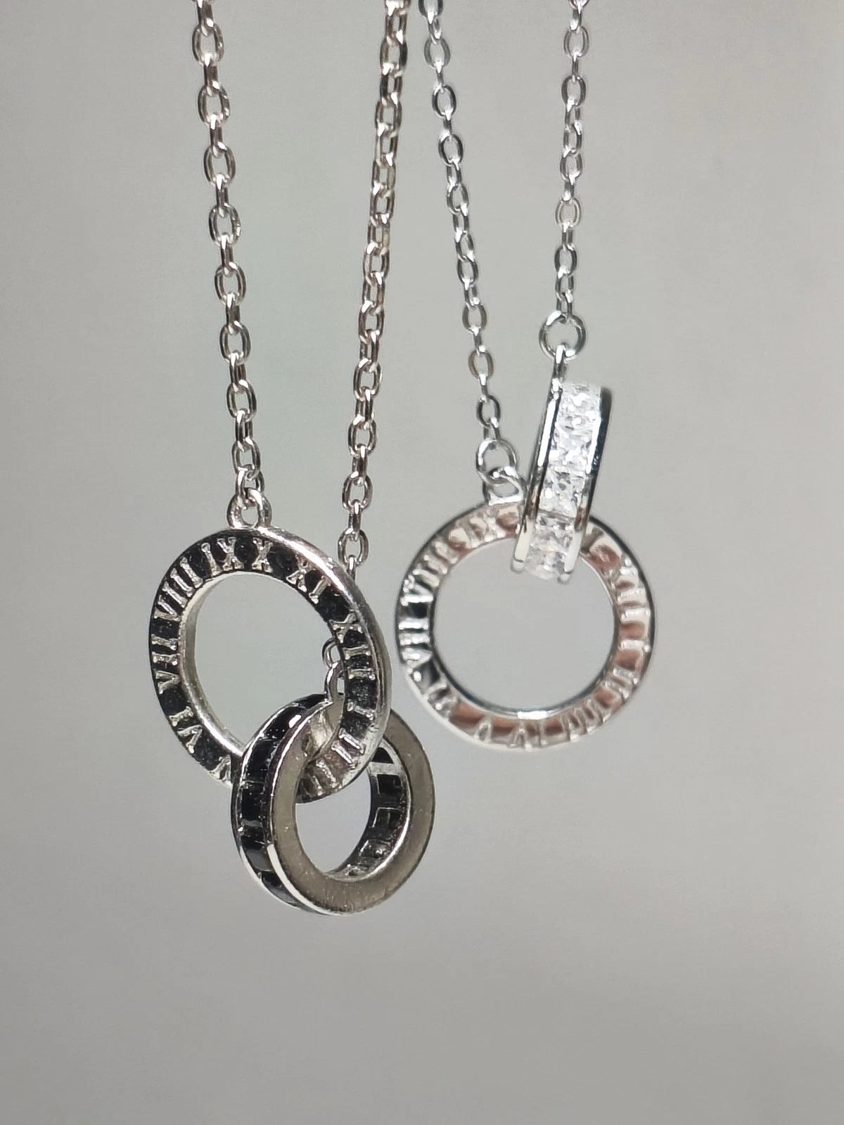 collane in argento 925 per coppie con numeri romani