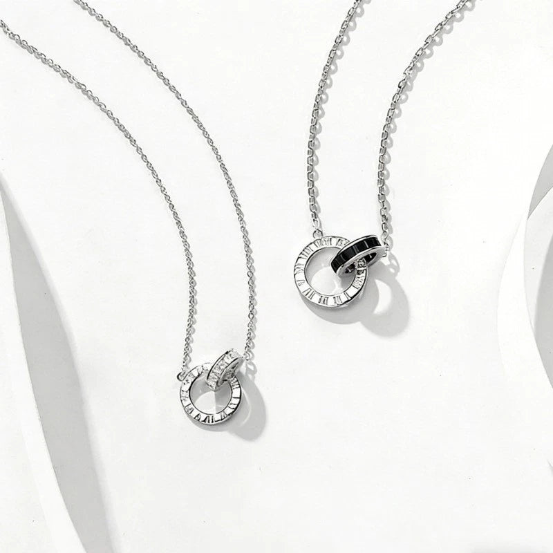 collane in argento 925 per coppie con numeri romani