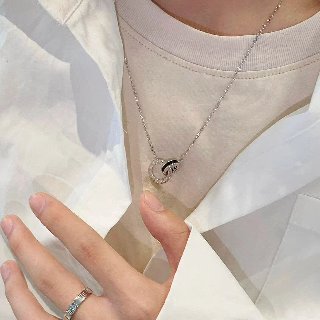 collane in argento 925 per coppie con numeri romani
