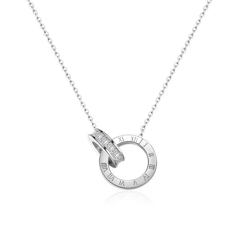 collane in argento 925 per coppie con numeri romani