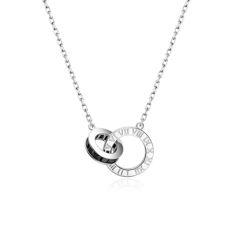 collane in argento 925 per coppie con numeri romani