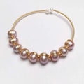 bracciale con perle naturali d'acqua dolce rosa-viola 7-8MM