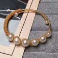Bracciale artigianale con perle d'acqua dolce naturali di 7-8 MM
