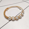 Bracciale artigianale con perle d'acqua dolce naturali di 7-8 MM