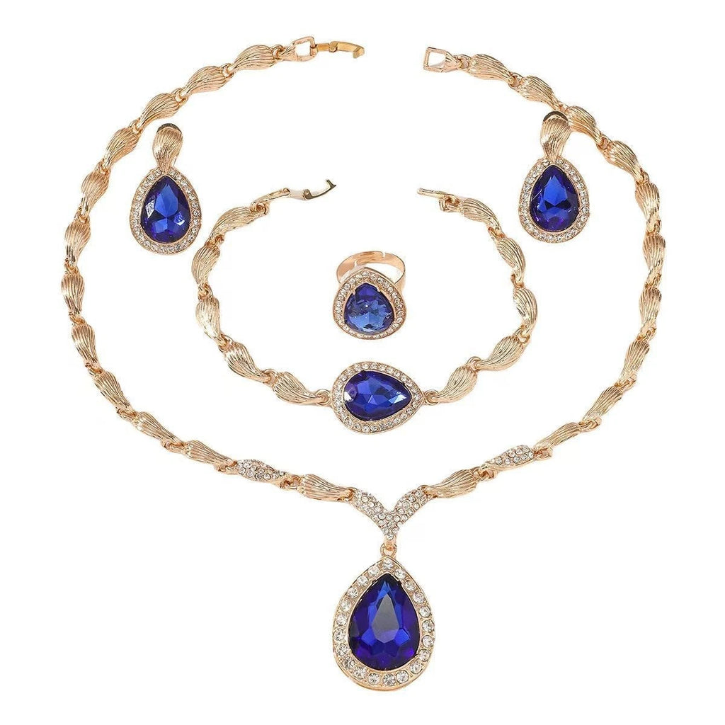 Set di gioielli con zirconi composto da 4 pezzi