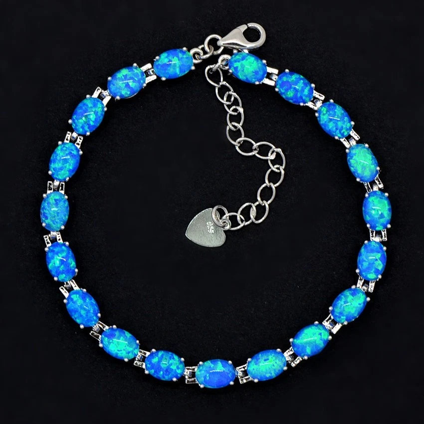 Armband mit Opal aus hypoallergenem 925er Sterlingsilber – 2 Farben. Nickelfrei