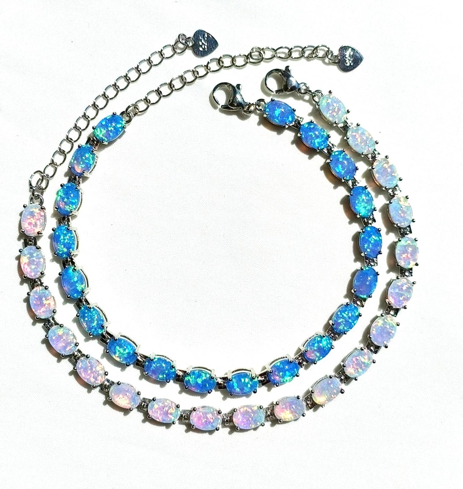 Bracciale con Opale  in Argento 925 Ipoallergenico - 2 Colori. no nichel