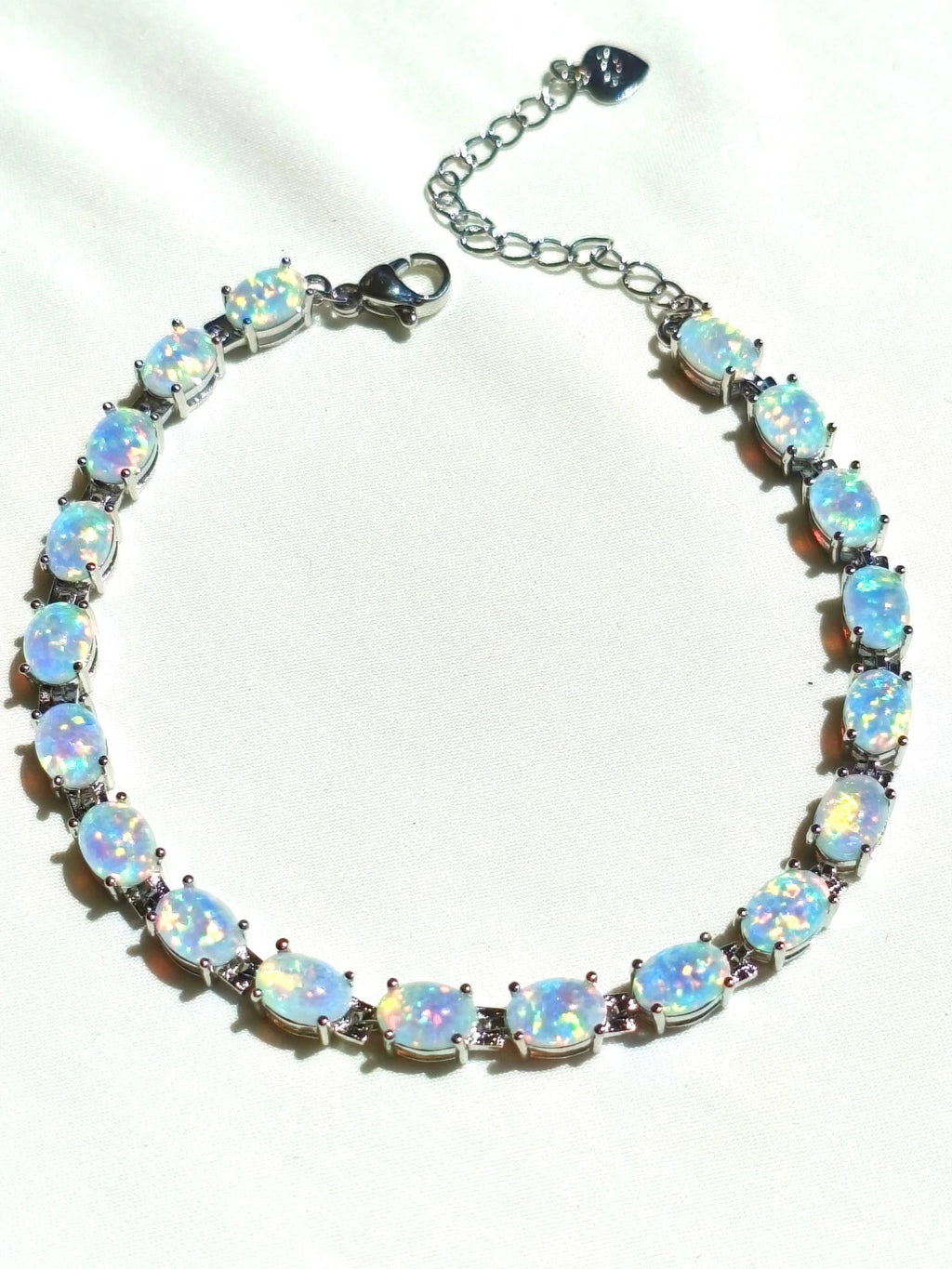 Bracciale con Opale  in Argento 925 Ipoallergenico - 2 Colori. no nichel