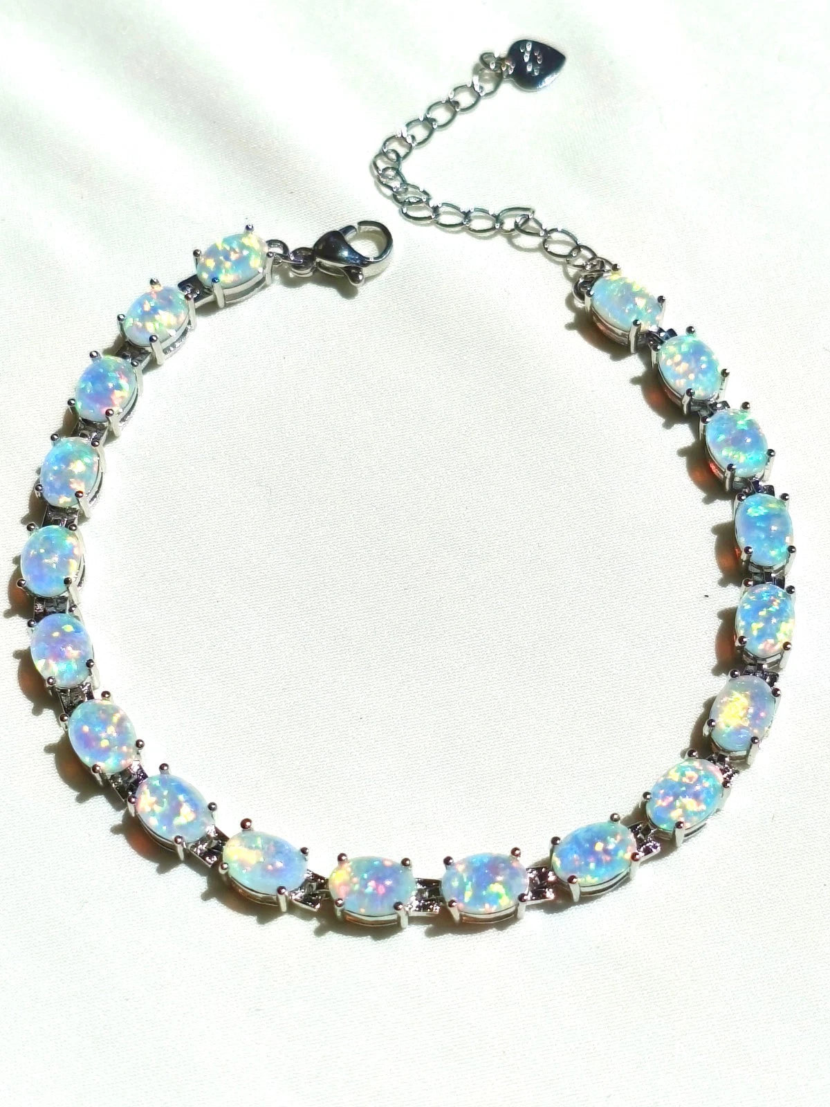 Bracciale con Opale  in Argento 925 Ipoallergenico - 2 Colori. no nichel