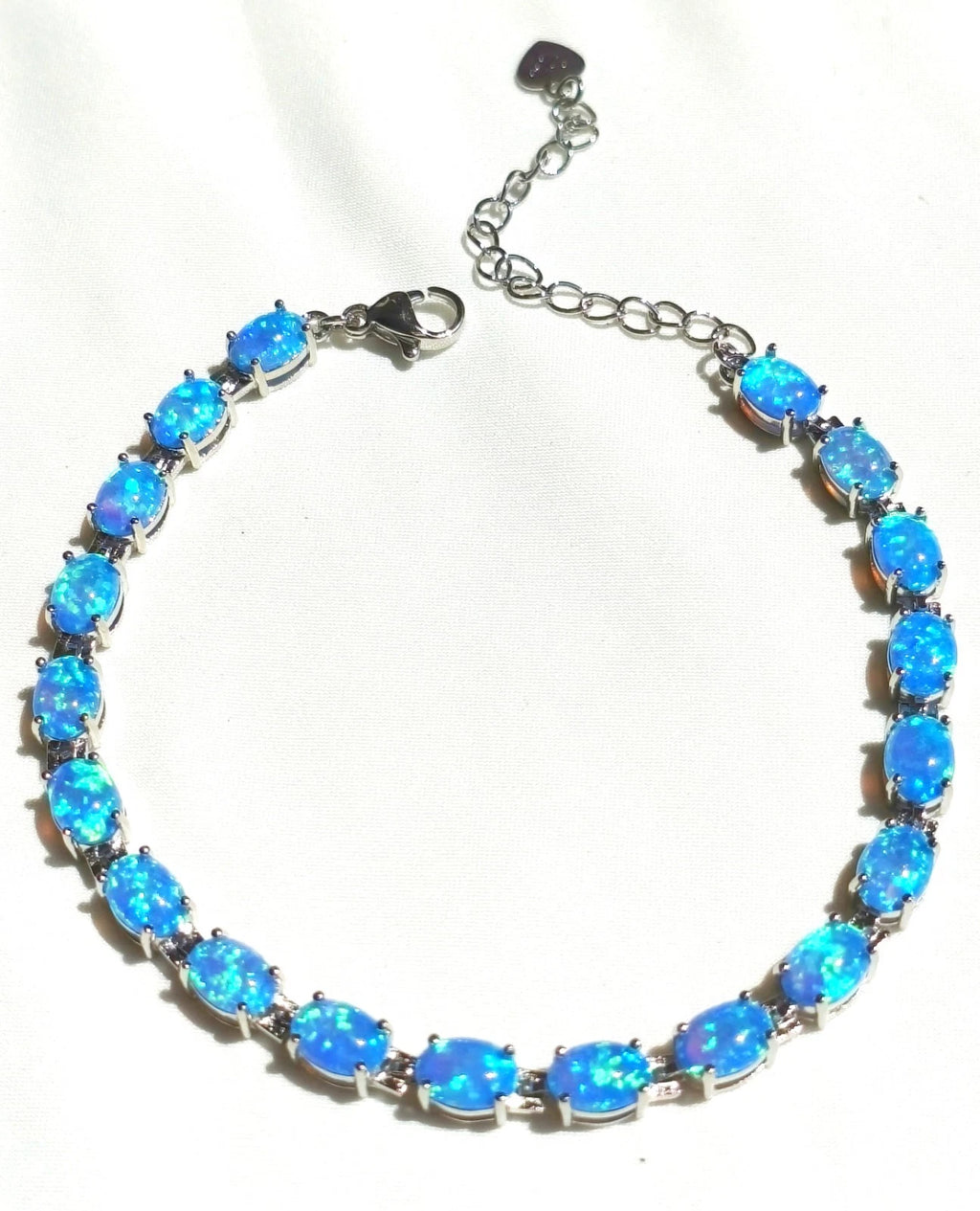 Bracciale con Opale  in Argento 925 Ipoallergenico - 2 Colori. no nichel