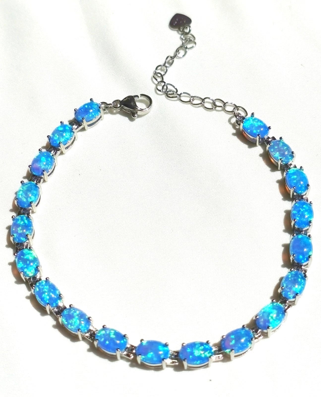 Bracciale con Opale  in Argento 925 Ipoallergenico - 2 Colori. no nichel