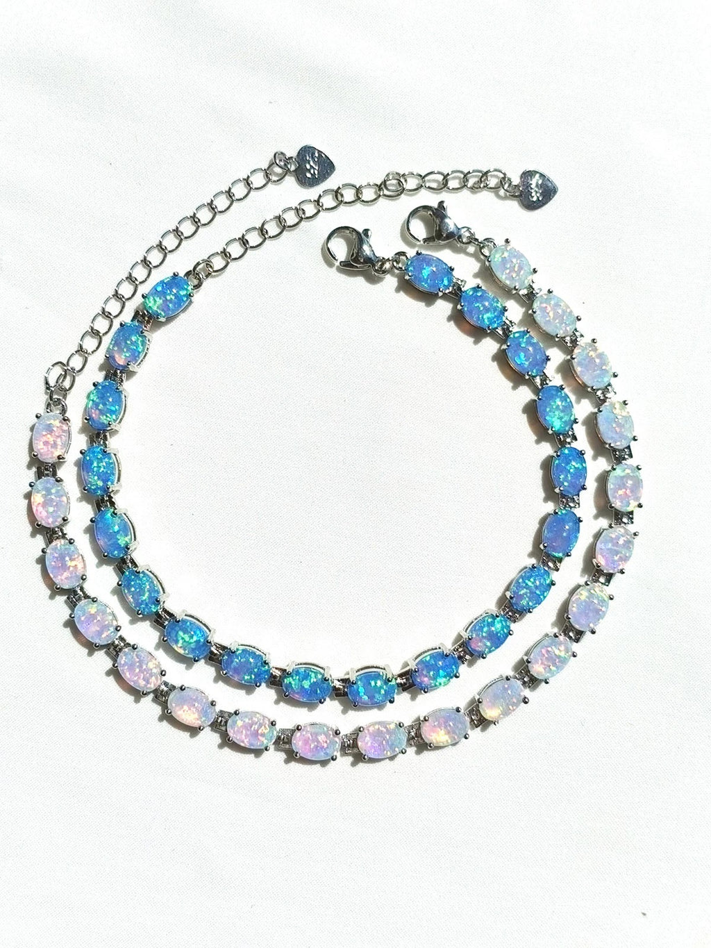 Bracciale con Opale  in Argento 925 Ipoallergenico - 2 Colori. no nichel