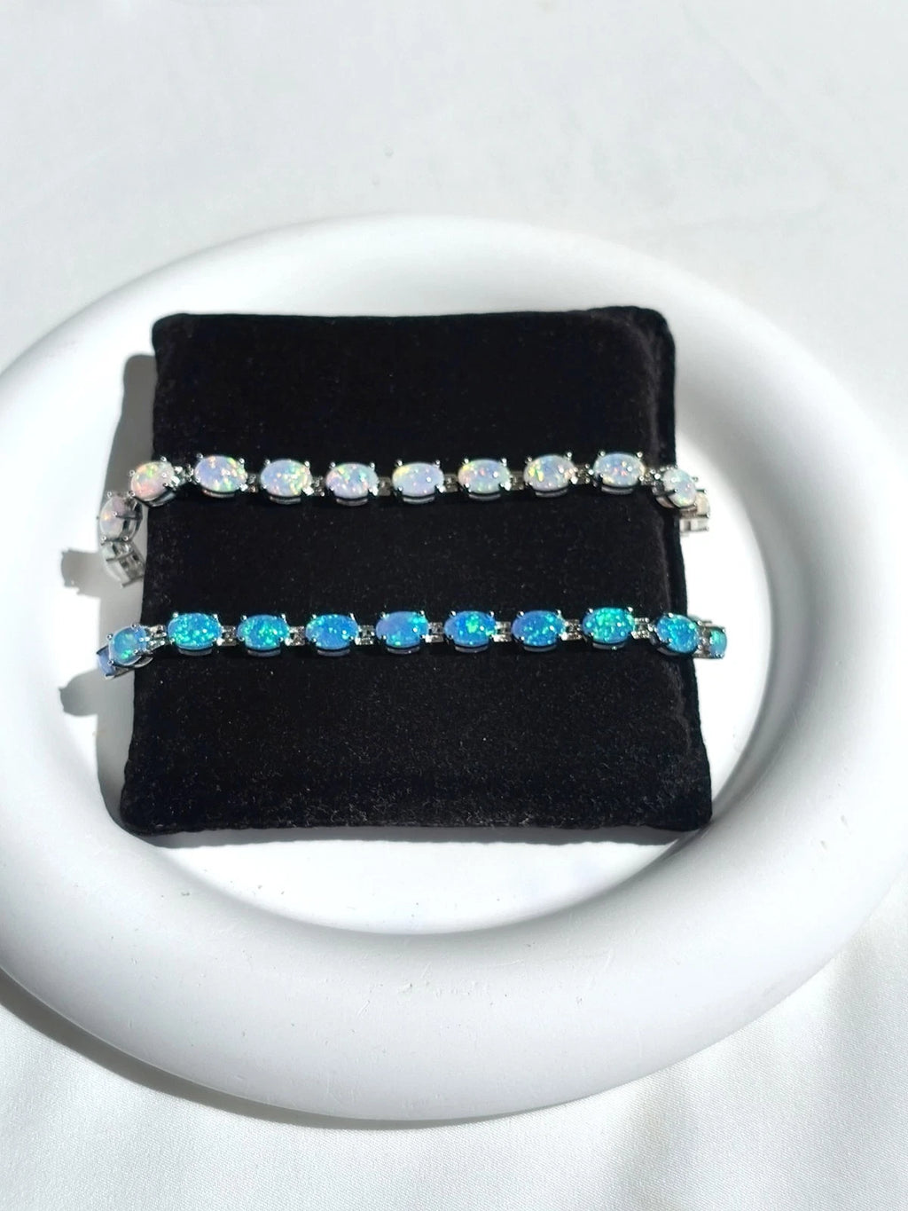 Bracciale con Opale  in Argento 925 Ipoallergenico - 2 Colori. no nichel