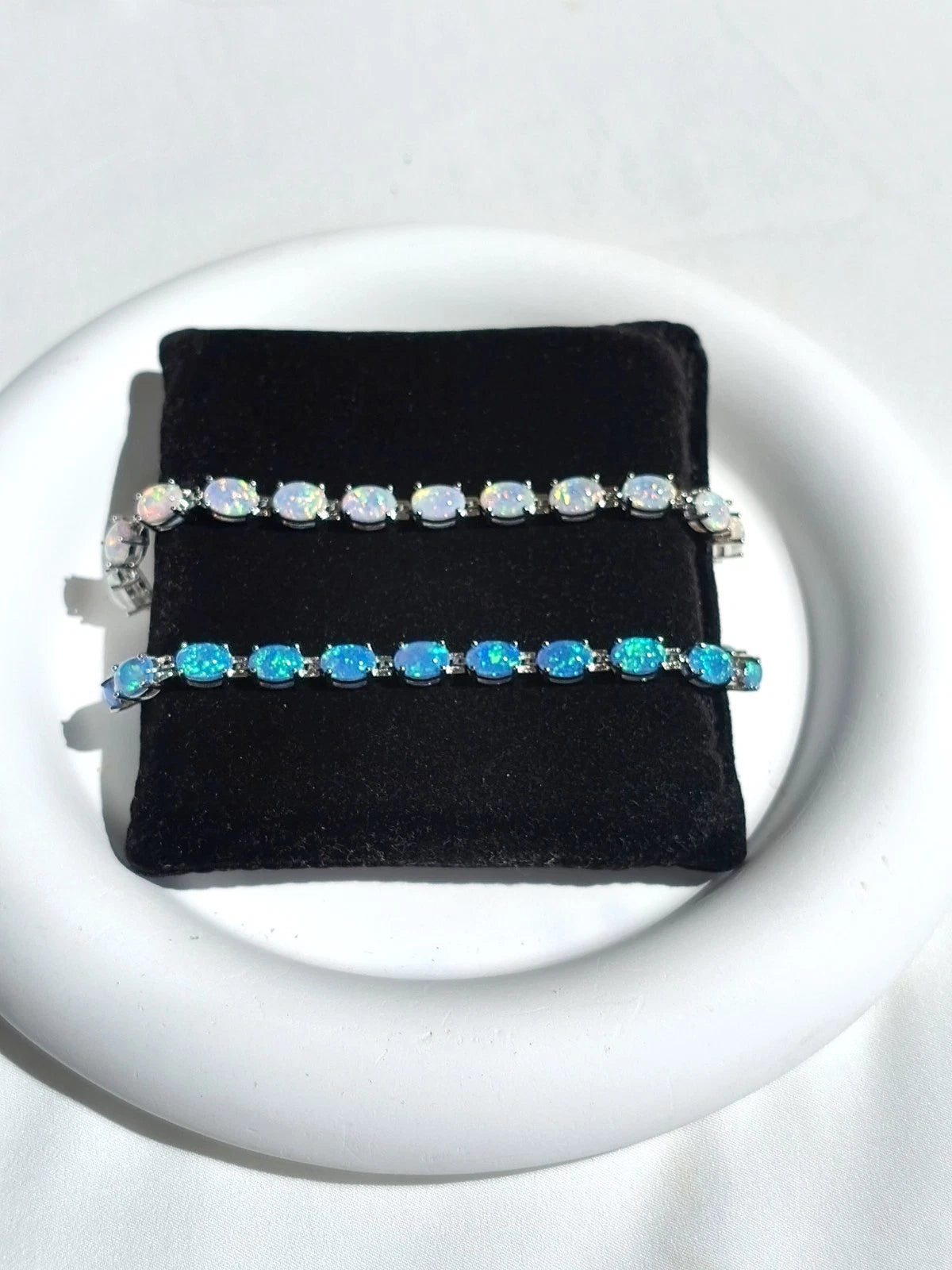 Bracciale con Opale  in Argento 925 Ipoallergenico - 2 Colori. no nichel