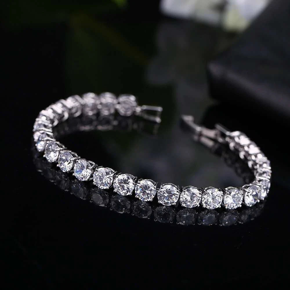 Bracciale con Zirconi AAA - Argento Placcato Ipoallergenico, 2 Colori