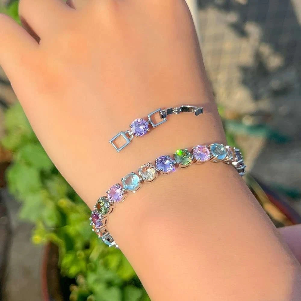 Bracciale con Zirconi AAA - Argento Placcato Ipoallergenico, 2 Colori
