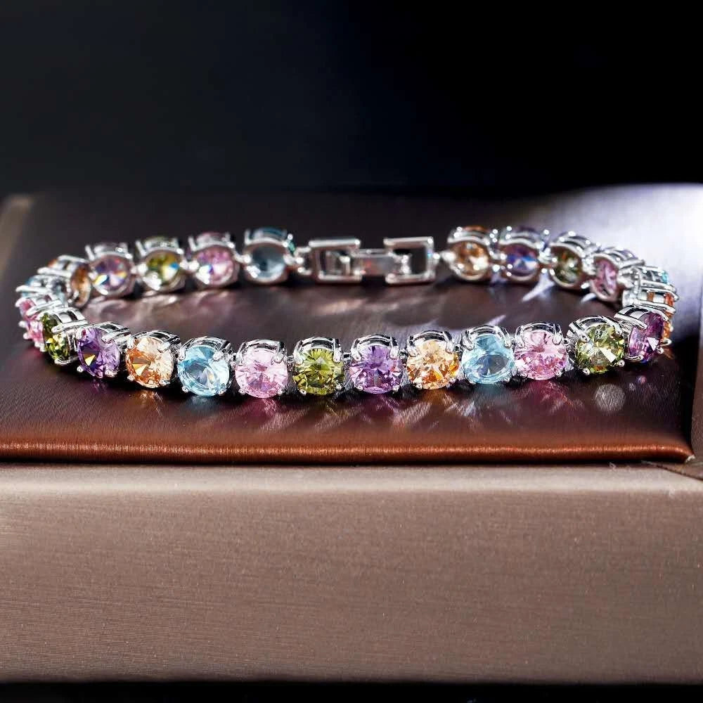 Bracciale con Zirconi AAA - Argento Placcato Ipoallergenico, 2 Colori