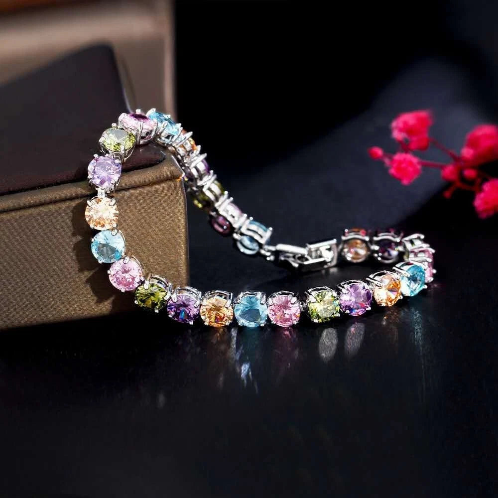 Bracciale con Zirconi AAA - Argento Placcato Ipoallergenico, 2 Colori