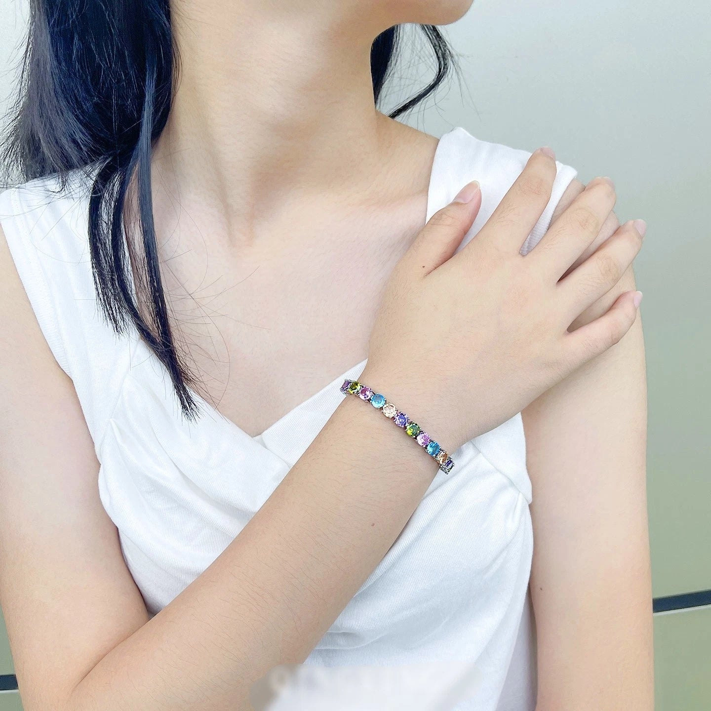 Bracciale con Zirconi AAA - Argento Placcato Ipoallergenico, 2 Colori