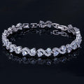 Fashion bracciale a onde in zircone AAA colorato con placcatura in oro bianco 18k