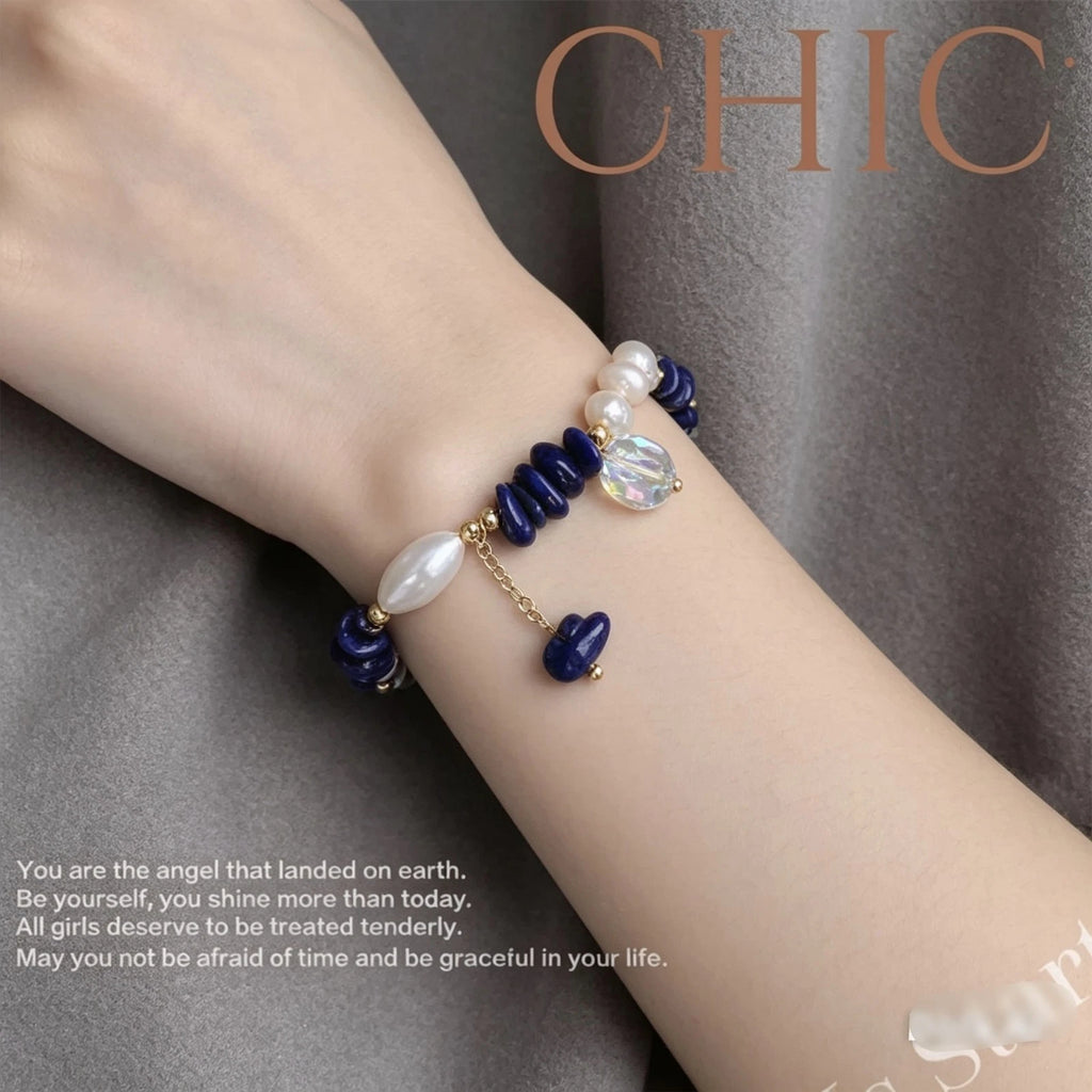 Bracciale artigianale per donna con perla barocca naturale