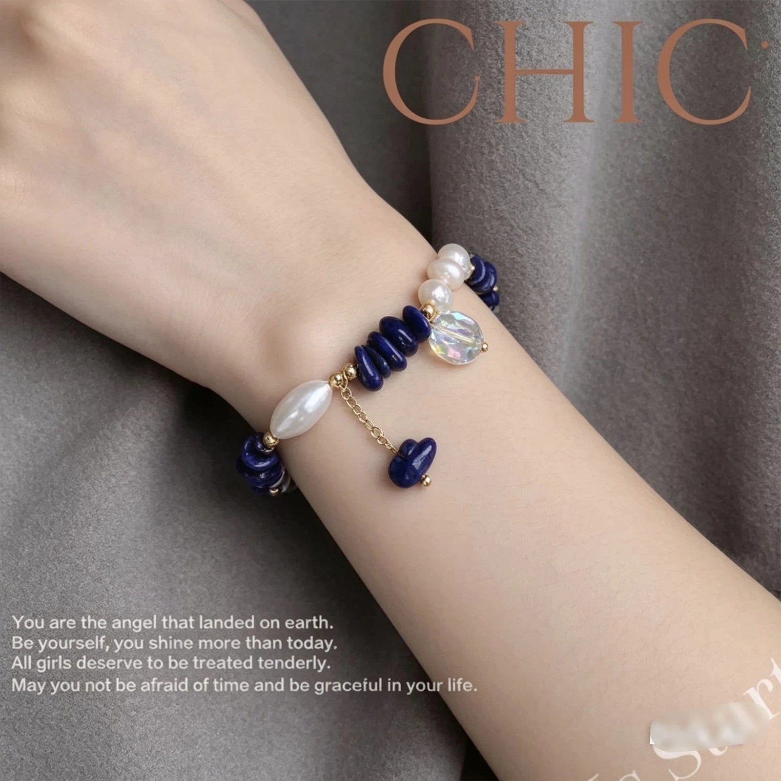 Handgefertigtes Armband für Damen mit natürlicher Barockperle