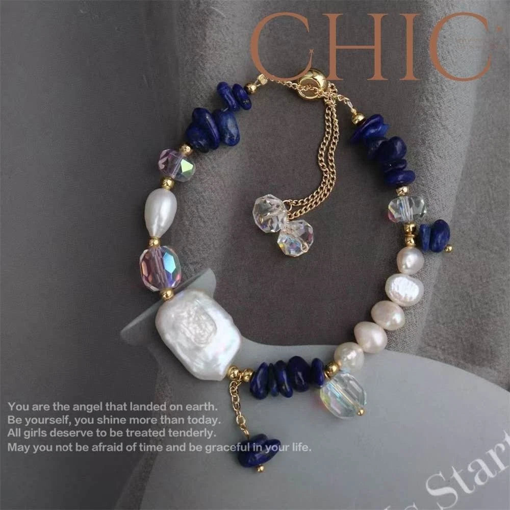 Handgefertigtes Armband für Damen mit natürlicher Barockperle