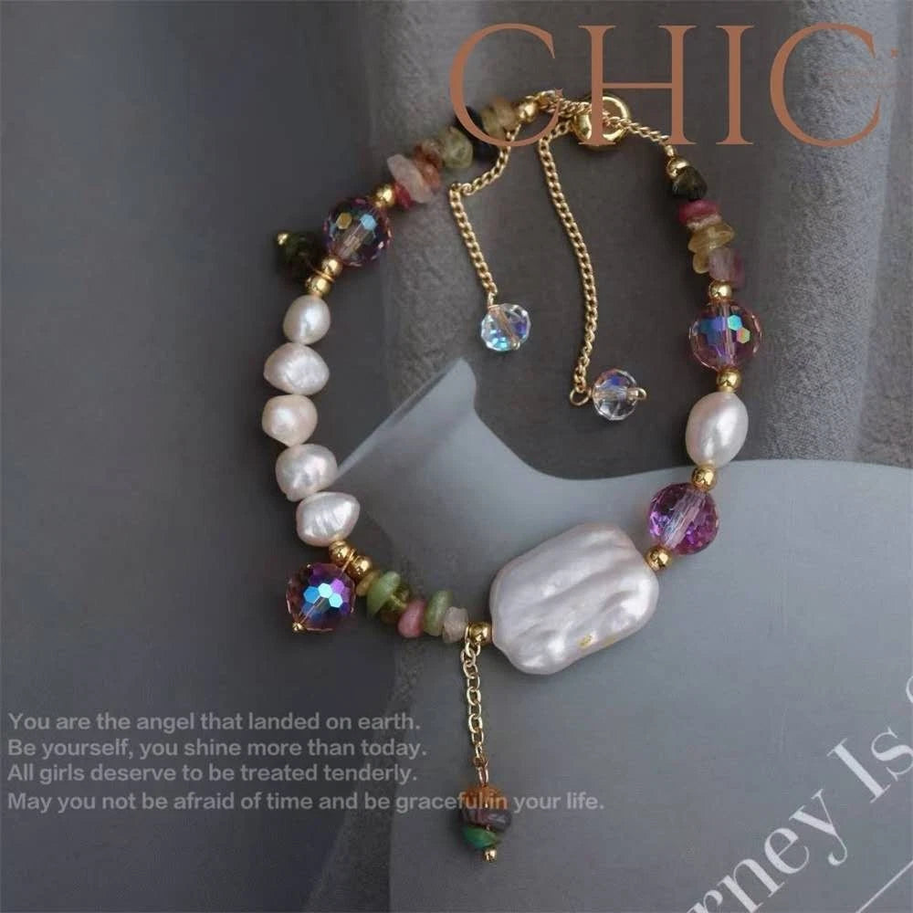Bracciale artigianale per donna con perla barocca naturale