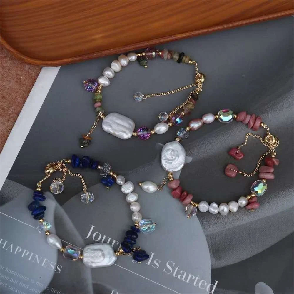 Bracciale artigianale per donna con perla barocca naturale