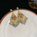 Bohemian style pearl and crystal earrings