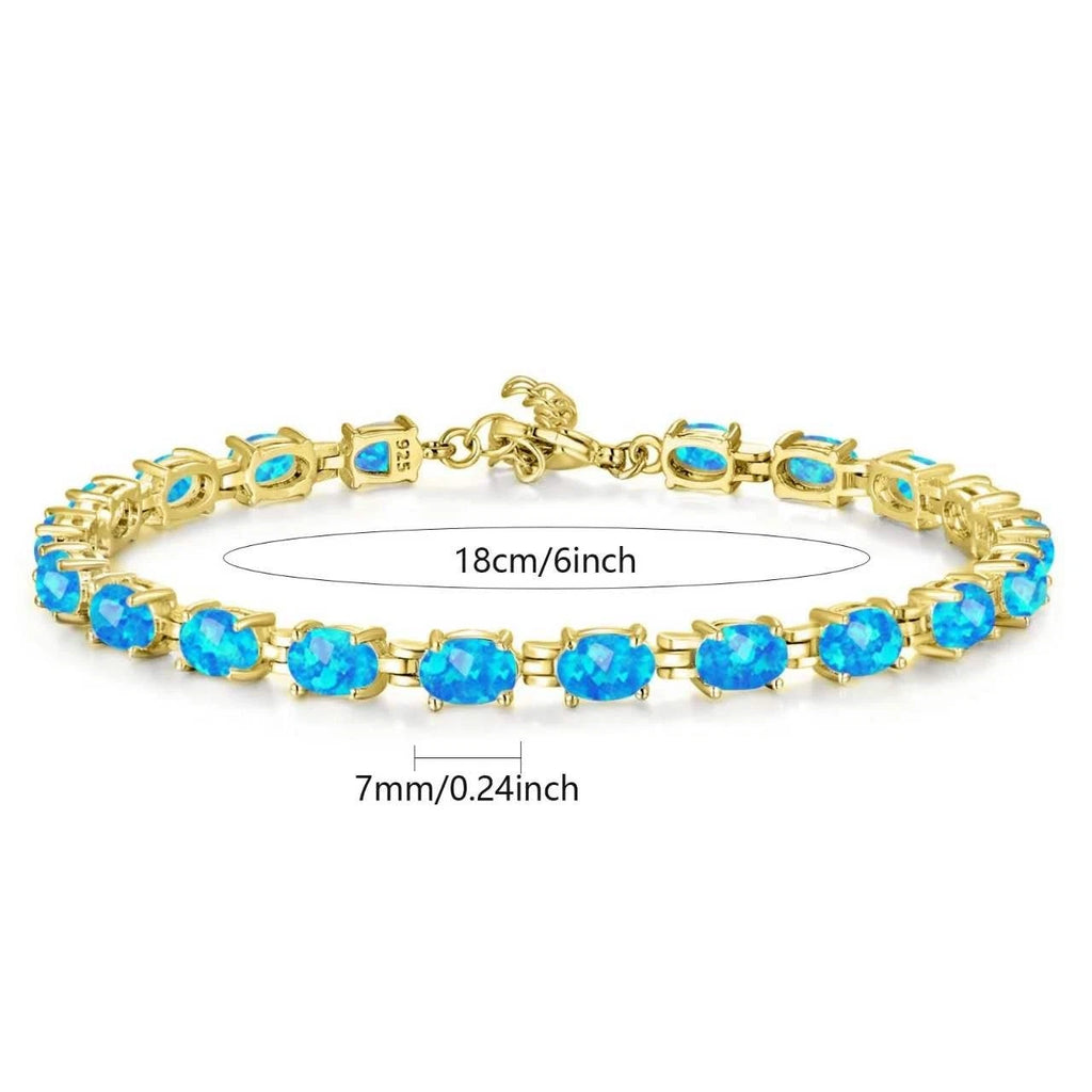 Armband mit Opal aus hypoallergenem 925er Silber - 7 FARBEN - NICKELFREI