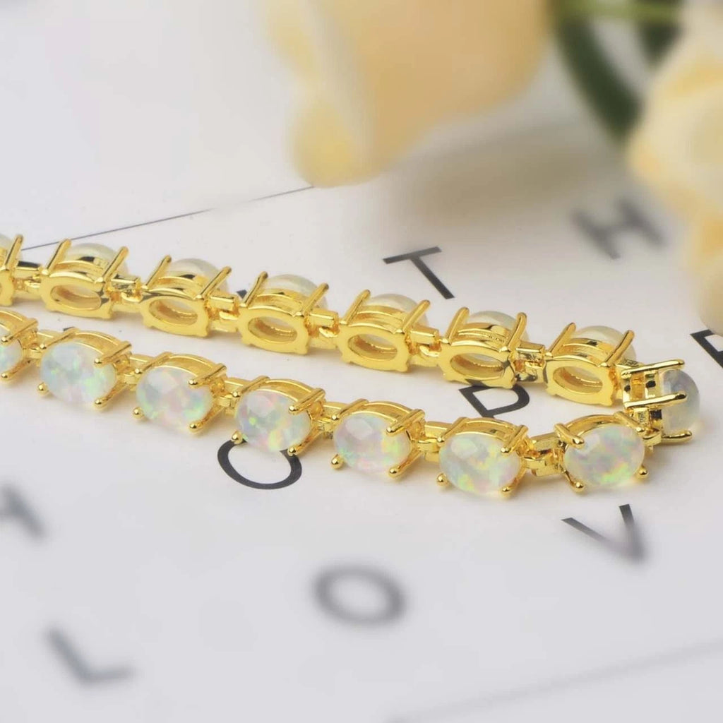 Armband mit Opal aus hypoallergenem 925er Silber - 7 FARBEN - NICKELFREI