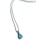 Collana di opale forma goccia placcato in oro bianco 18K