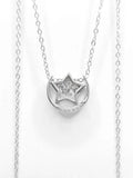 collana argento S925 forma stella e luna con zircone