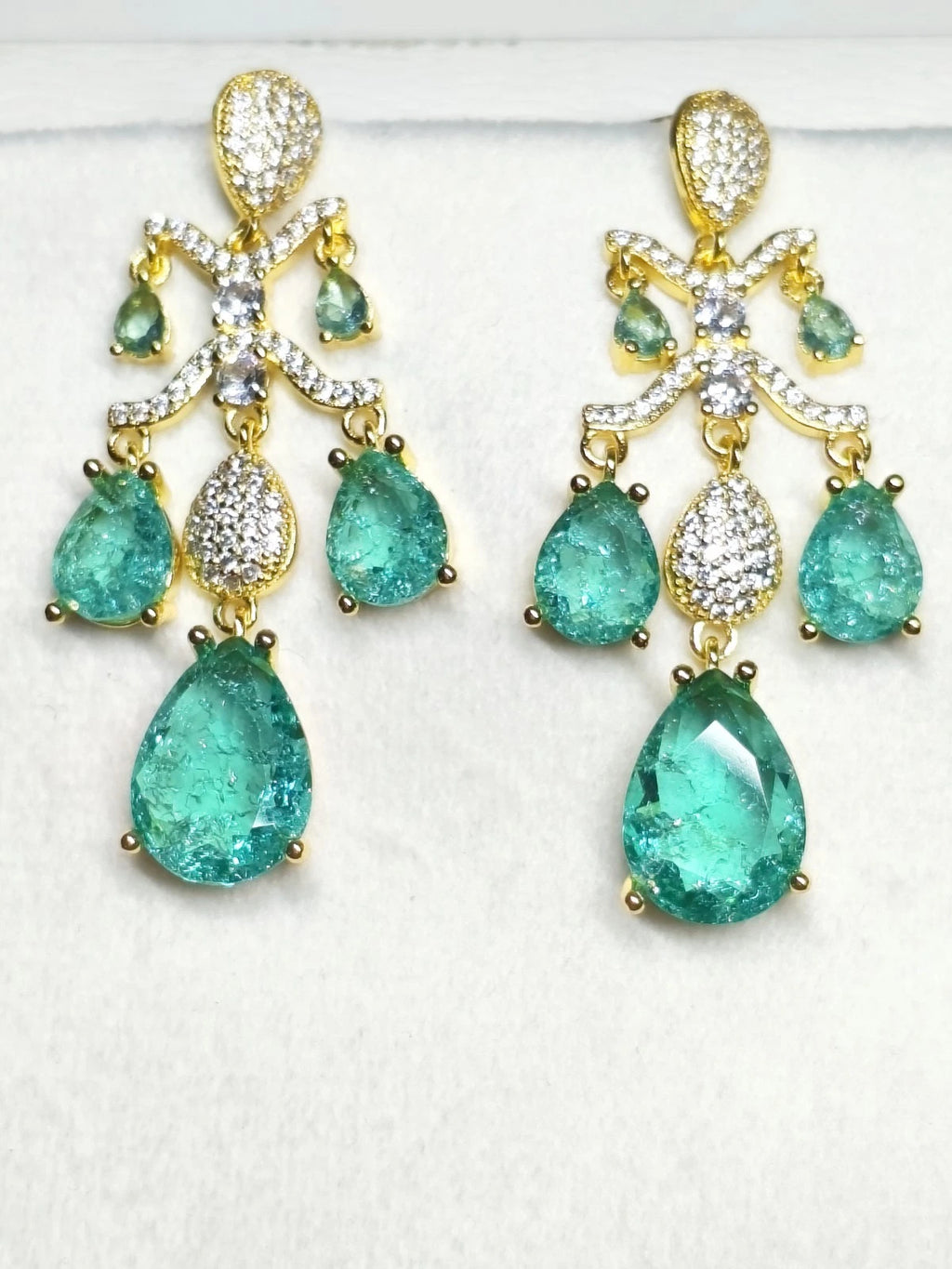 Orecchini a Goccia con Zirconi AAA, Argento Placcato ago d'argento, 2 Colori