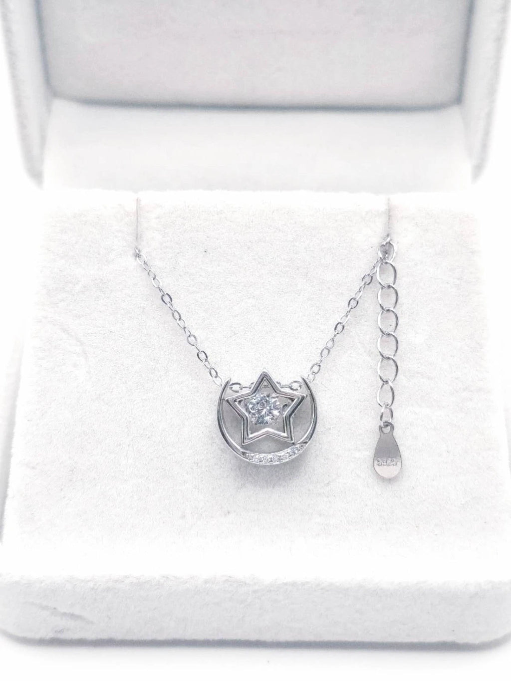 collana argento S925 forma stella e luna con zircone