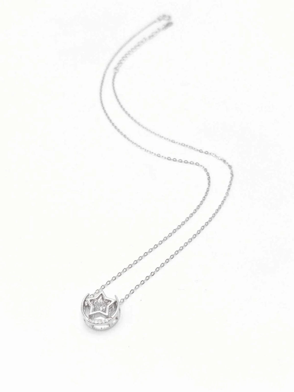 collana argento S925 forma stella e luna con zircone