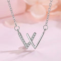 S925 silver W-shaped necklace