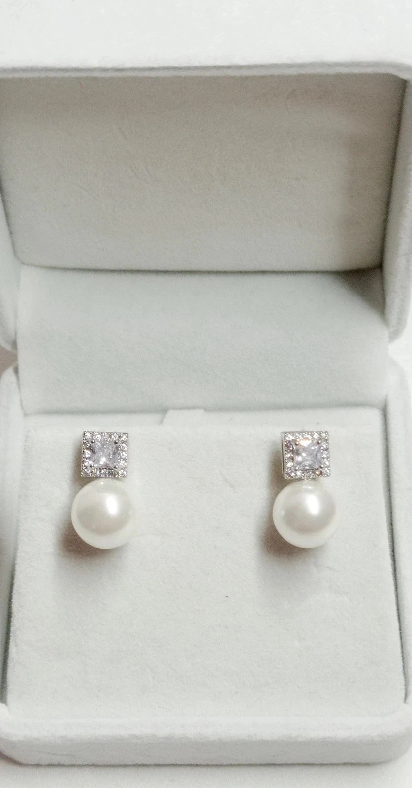 Set Collana e Orecchini con Perle e Zirconi, Stile Elegante per Matrimoni